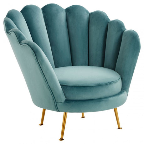 Ovala Blue Scalloped Chair, Blue