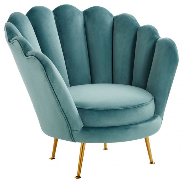 Ovala Blue Scalloped Chair, Blue
