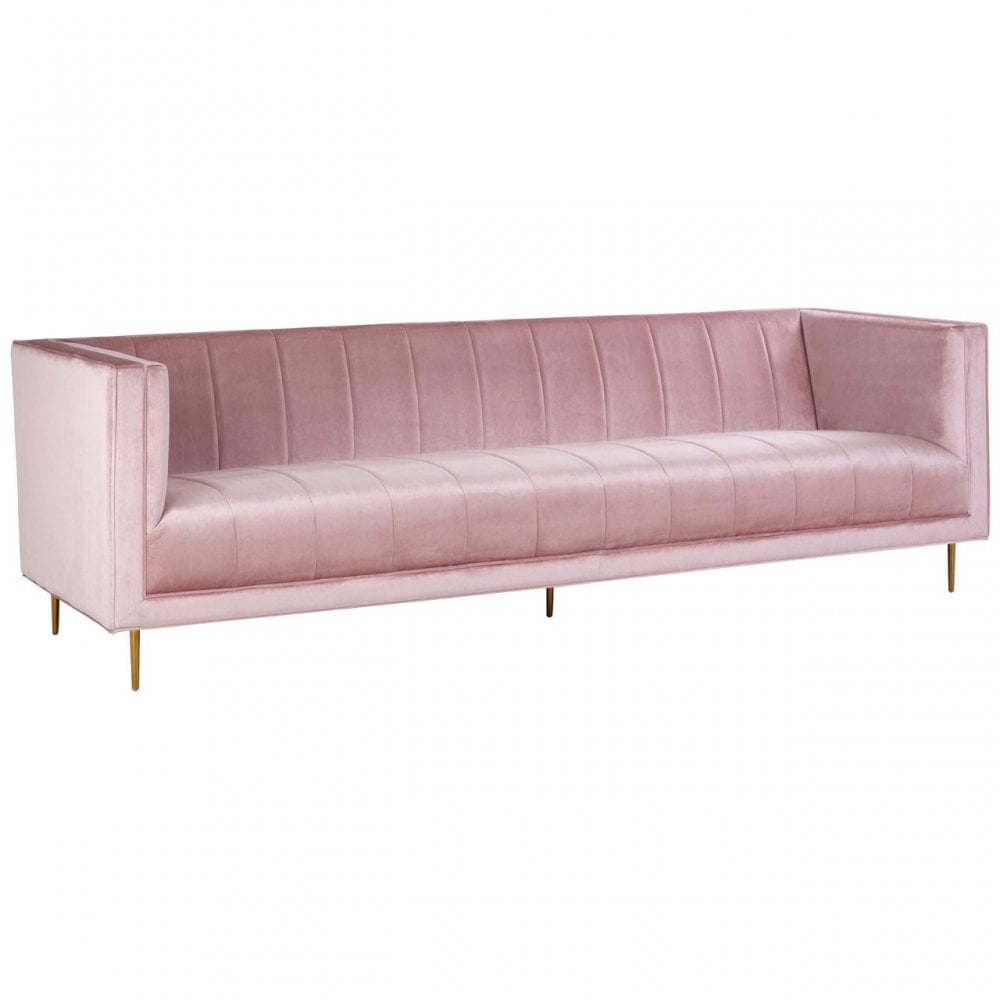 Otylia 3 Seat Pink Sofa, Pink