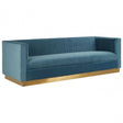 Opal 3 Seat Light Blue Sofa, Blue