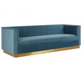Opal 3 Seat Light Blue Sofa, Blue