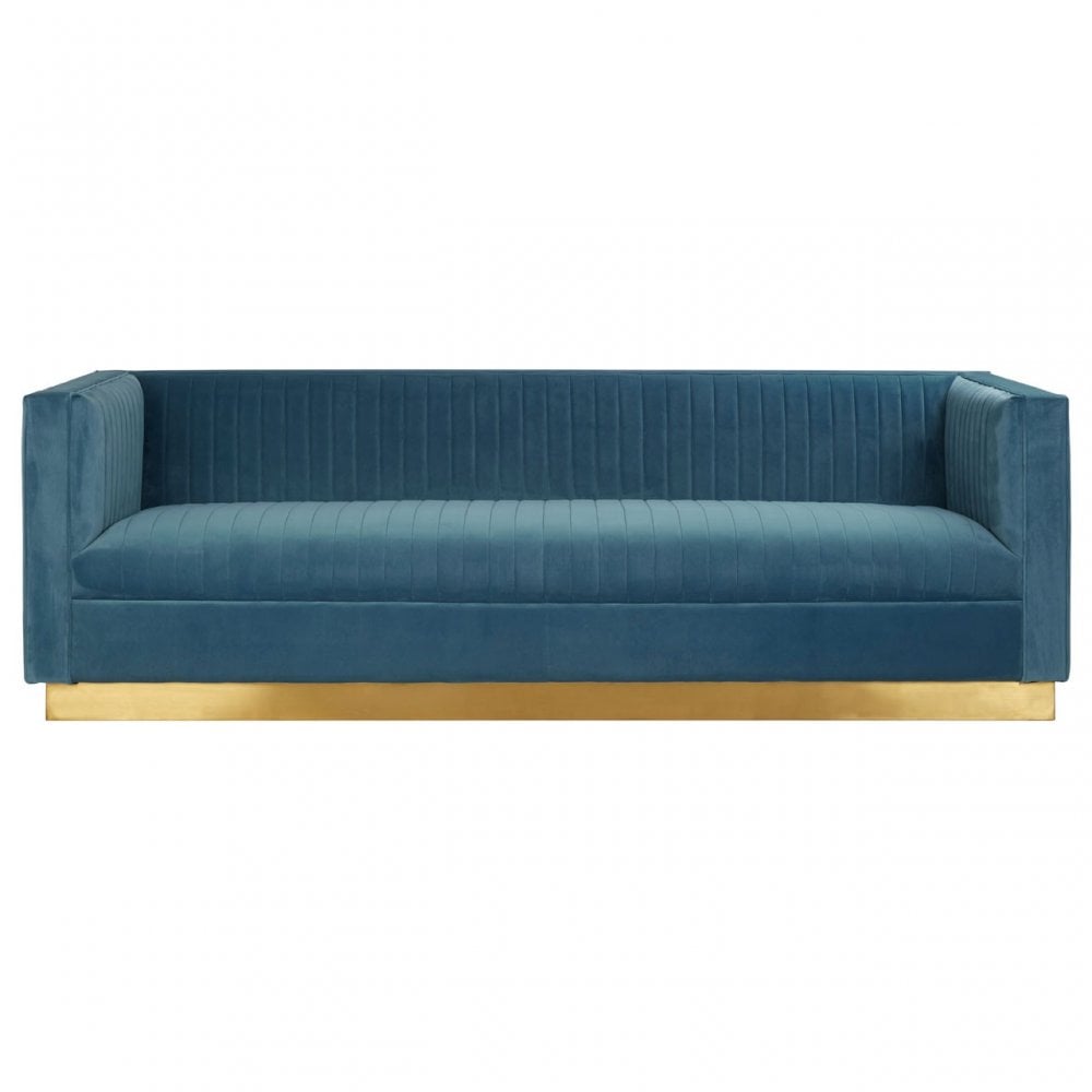 Opal 3 Seat Light Blue Sofa, Blue