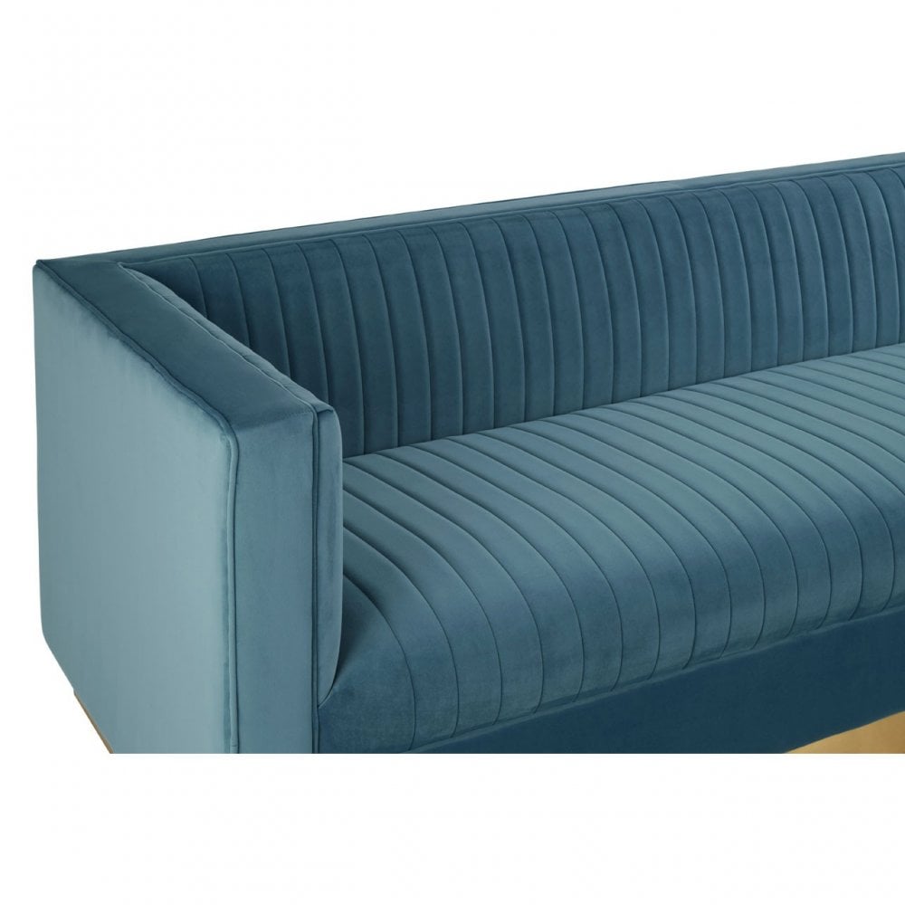 Opal 3 Seat Light Blue Sofa, Blue