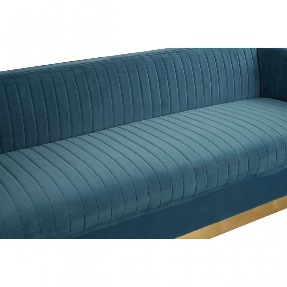 Opal 3 Seat Light Blue Sofa, Blue