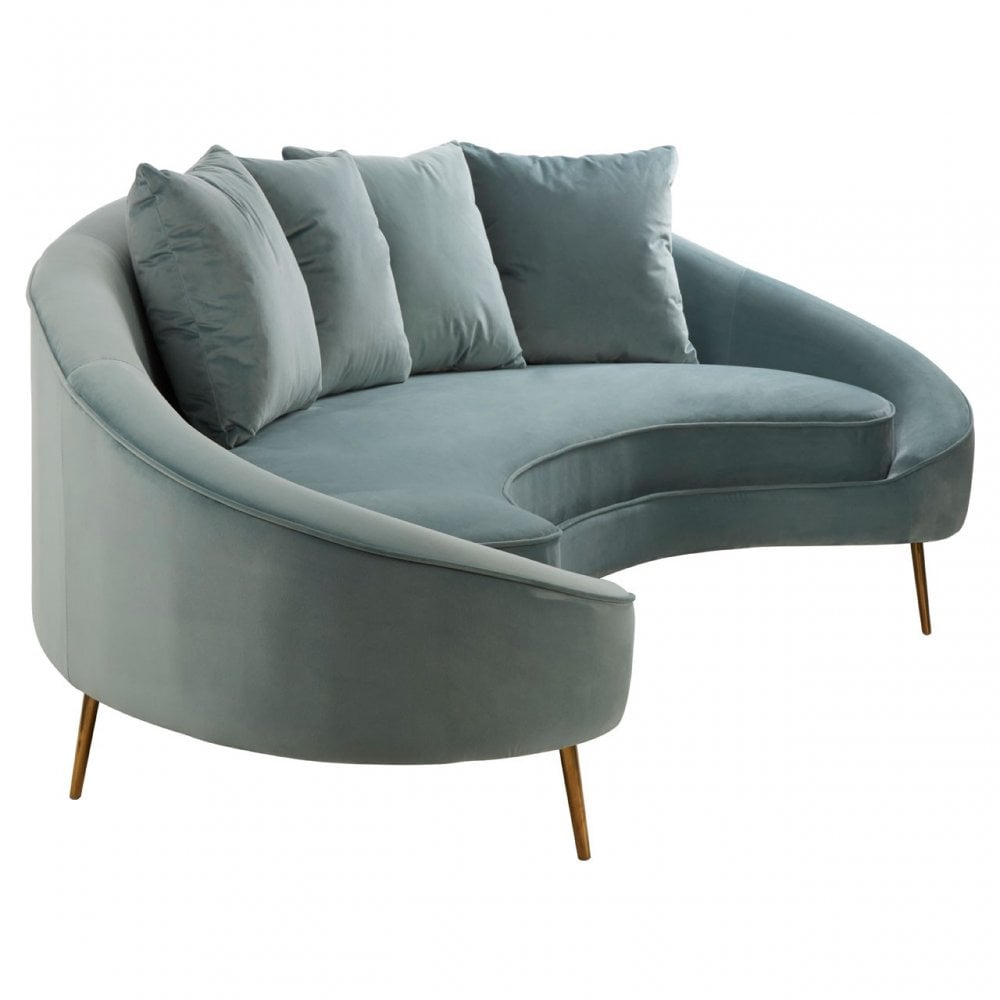 Osdin 4 Seat Light Blue Sofa, Blue