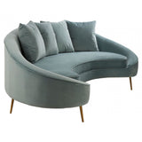 Osdin 4 Seat Light Blue Sofa, Blue