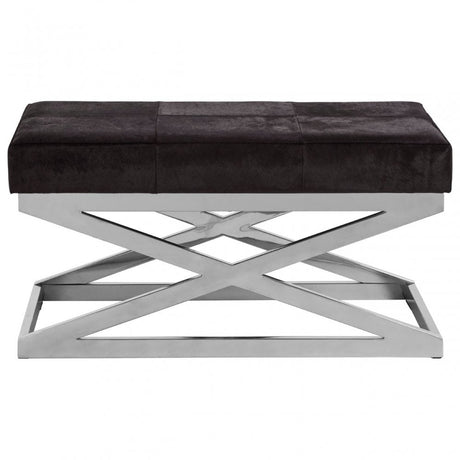 Kensington Townhouse Cross Base Bench, Black