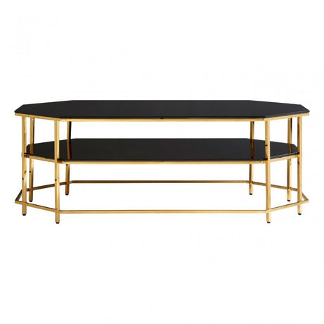 Arezzo Black Tempered Glass Coffee Table, Black