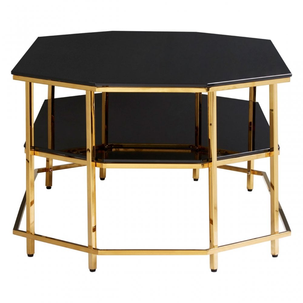 Arezzo Black Tempered Glass Coffee Table, Black