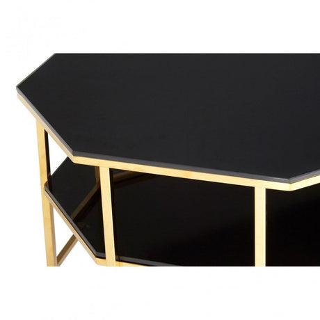Arezzo Black Tempered Glass Coffee Table, Black