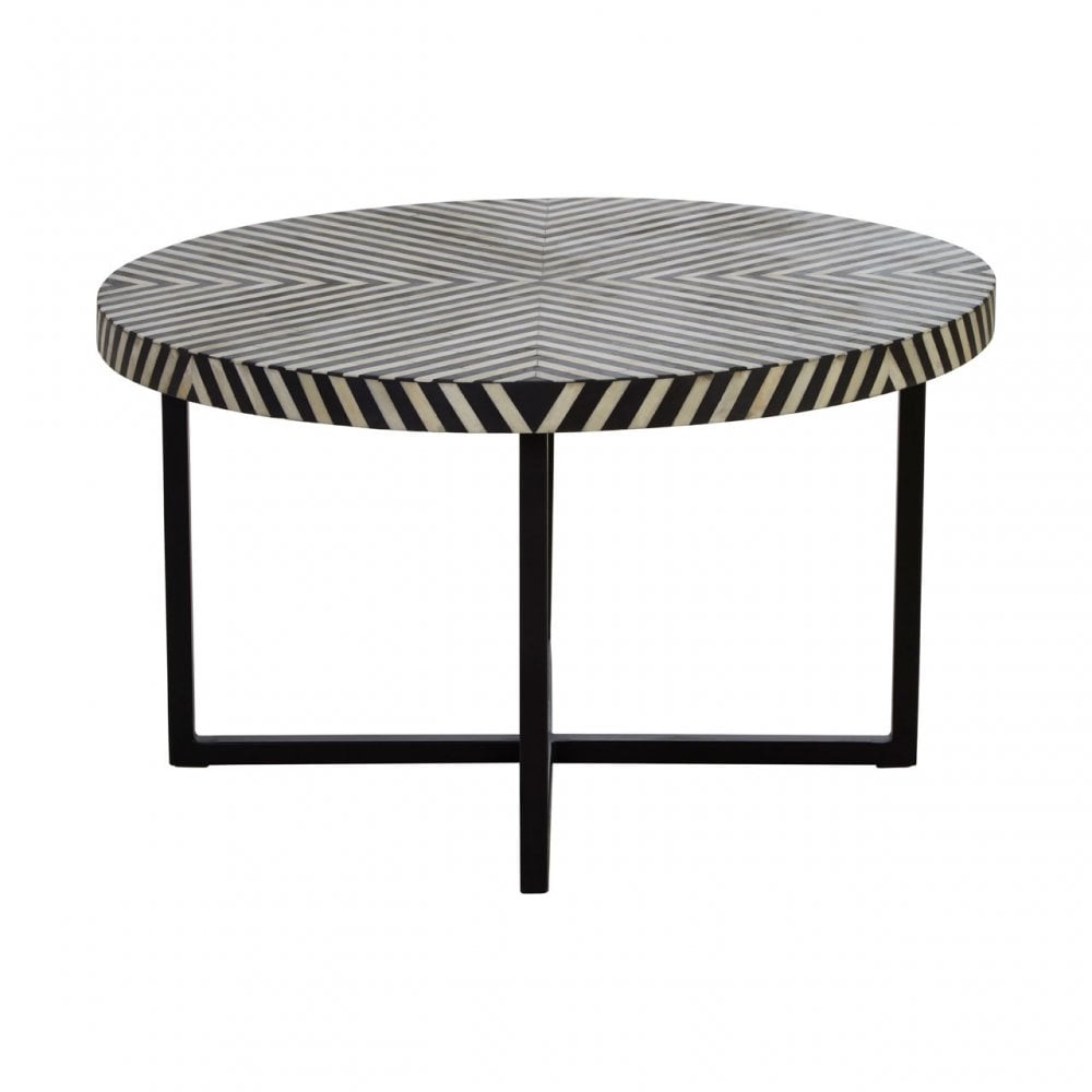 Boho Cross Base Coffee Table, Black