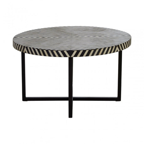 Boho Cross Base Coffee Table, Black