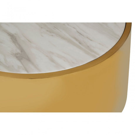Carlox Round Coffee Table, Gold