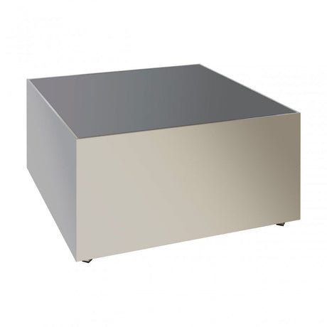 Carlox Square Chrome Finish Coffee Table, Silver
