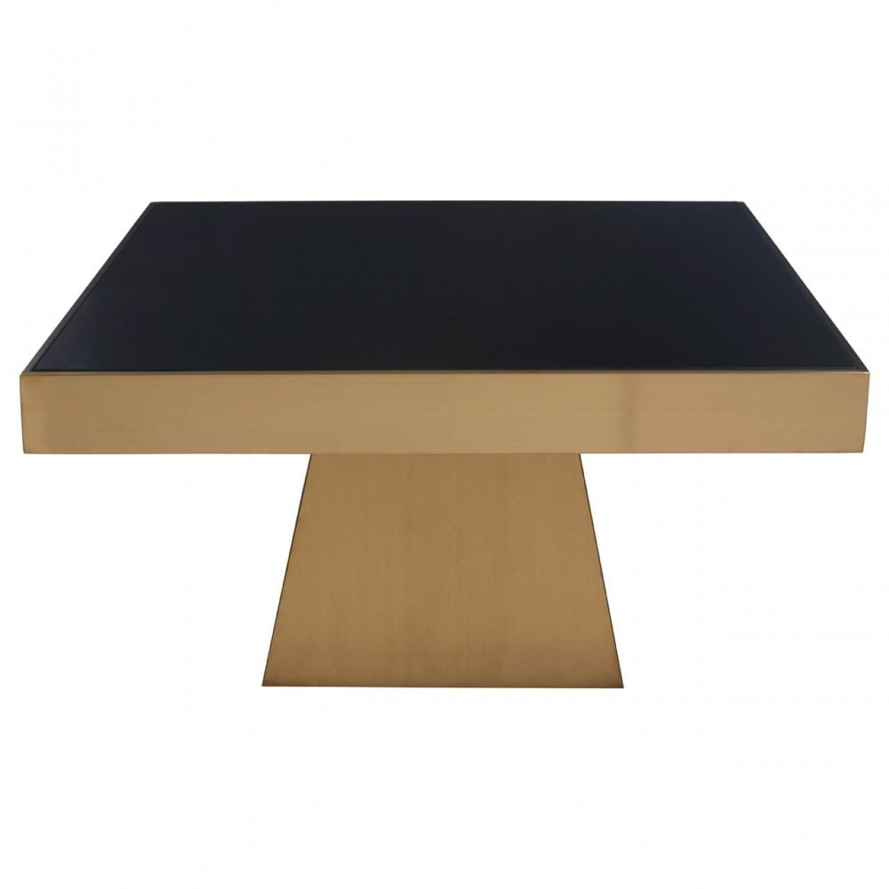 Carlox Square Gold Finish Coffee Table, Gold