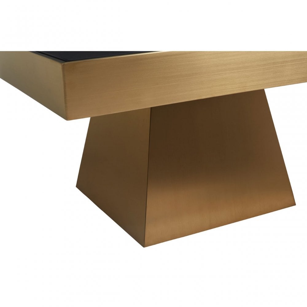 Carlox Square Gold Finish Coffee Table, Gold