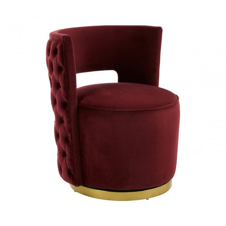Bola Wine Velvet Chair, Red