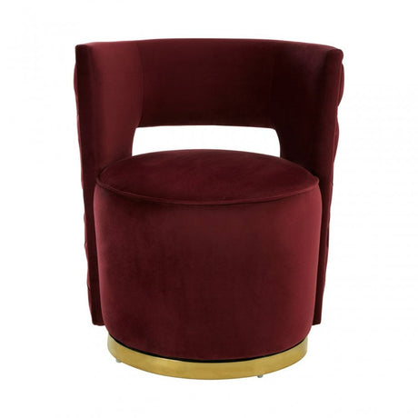 Bola Wine Velvet Chair, Red