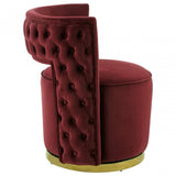 Bola Wine Velvet Chair, Red