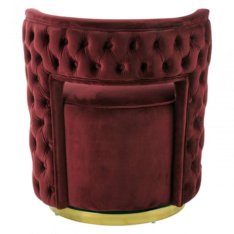 Bola Wine Velvet Chair, Red