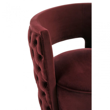 Bola Wine Velvet Chair, Red