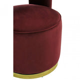 Bola Wine Velvet Chair, Red