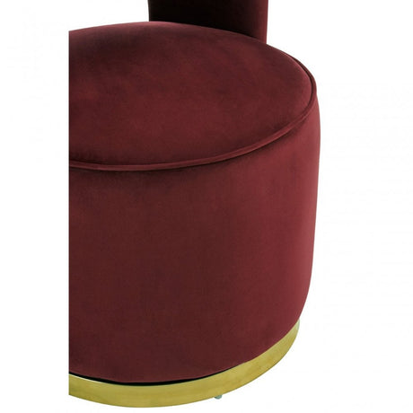 Bola Wine Velvet Chair, Red