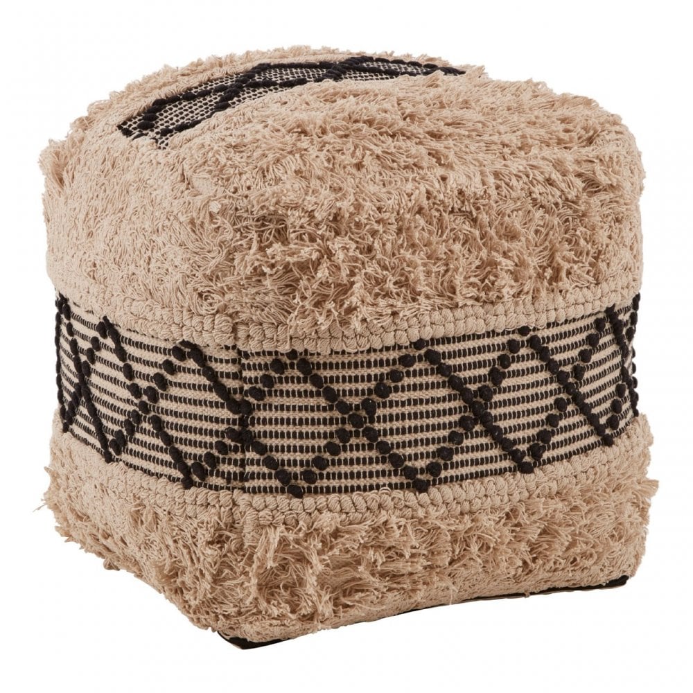 Cefena White Pouffe, Black