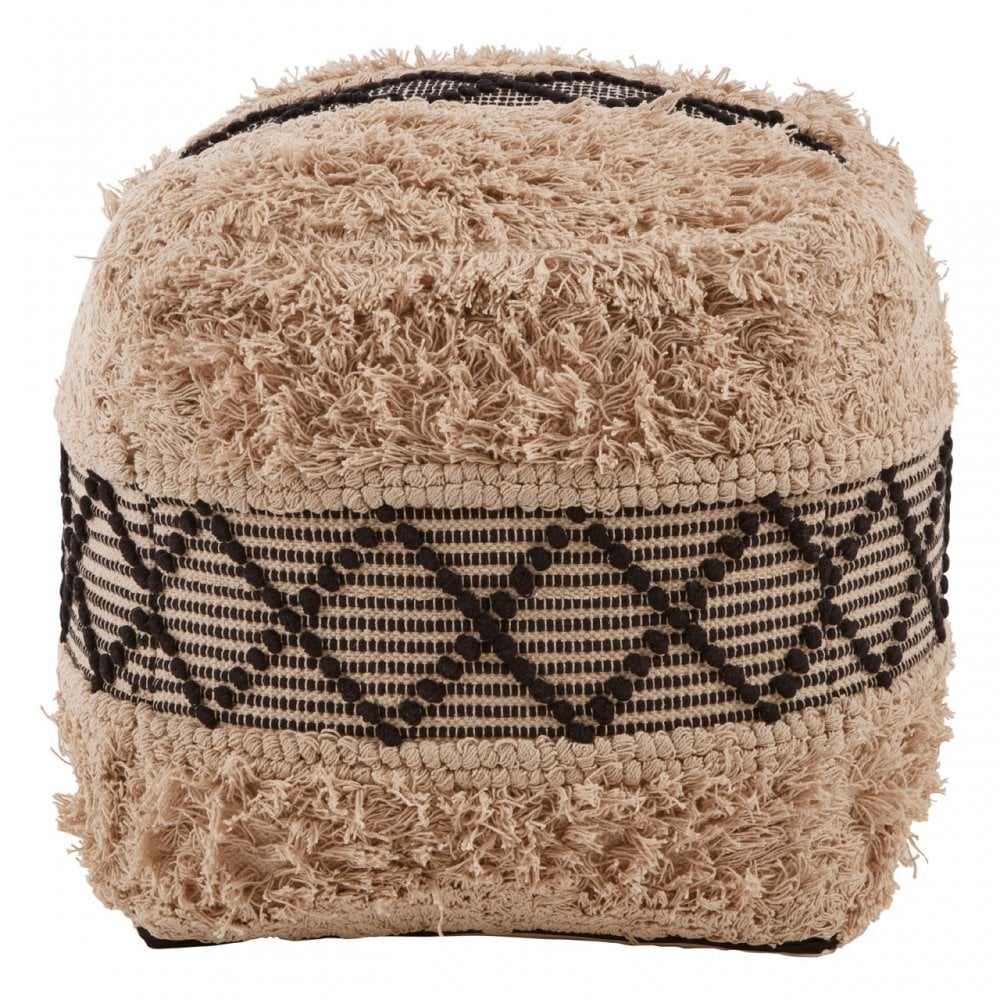 Cefena White Pouffe, Black