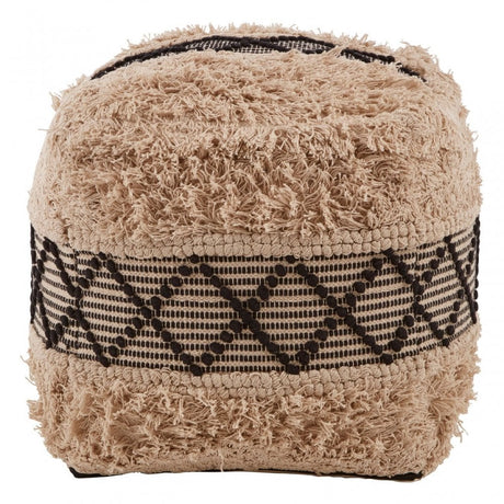 Cefena White Pouffe, Black