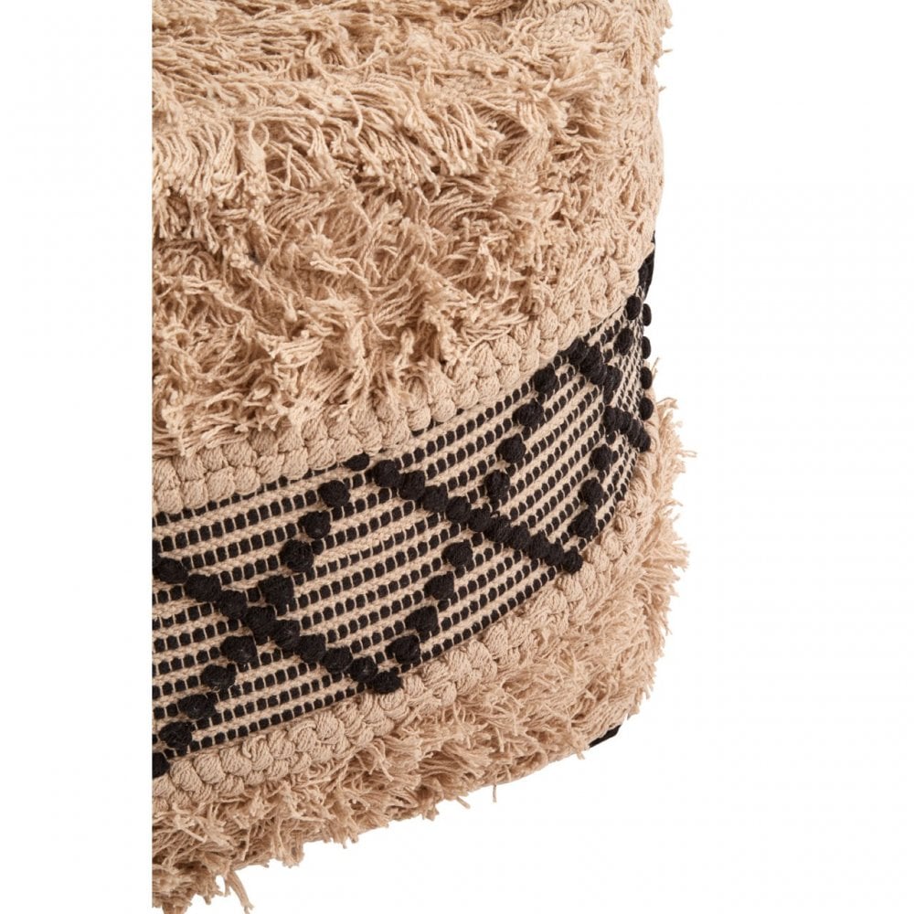 Cefena White Pouffe, Black