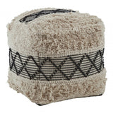 Cefena White Pouffe, Black