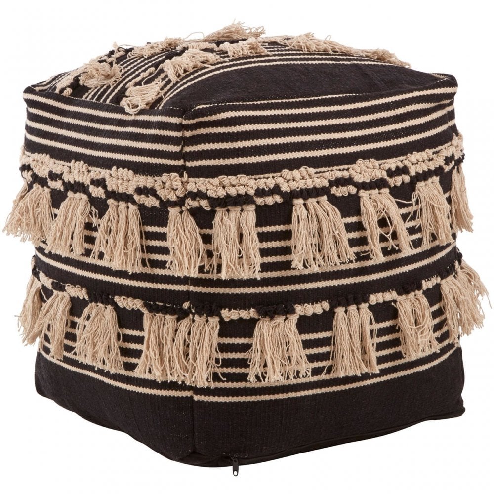 Cefena Black Pouffe, Black