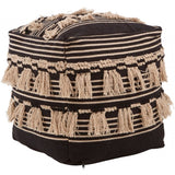 Cefena Black Pouffe, Black