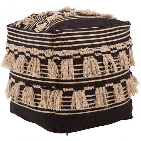 Cefena Black Pouffe, Black