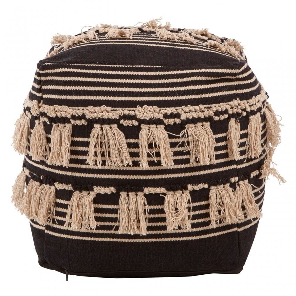 Cefena Black Pouffe, Black