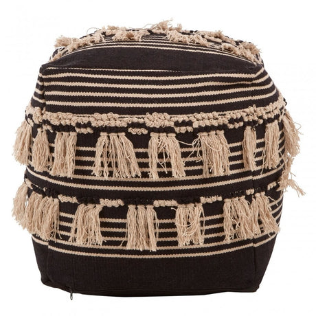 Cefena Black Pouffe, Black