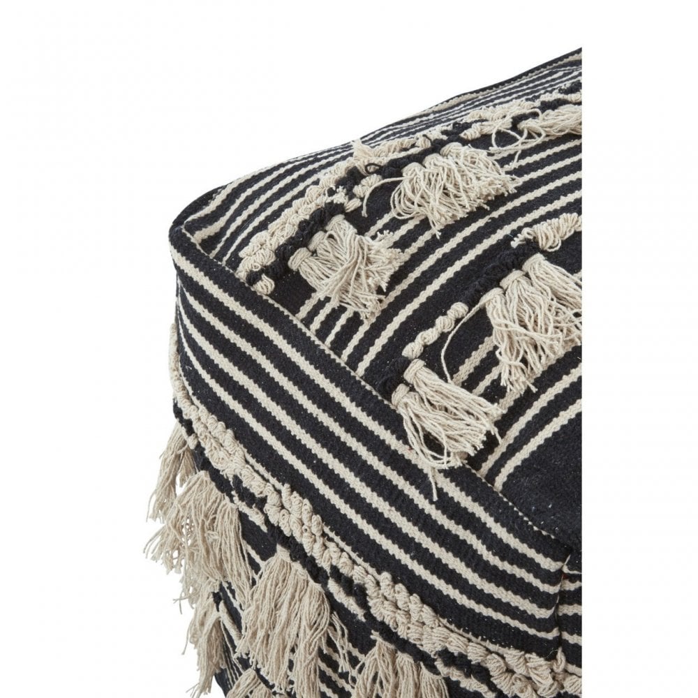 Cefena Black Pouffe, Black