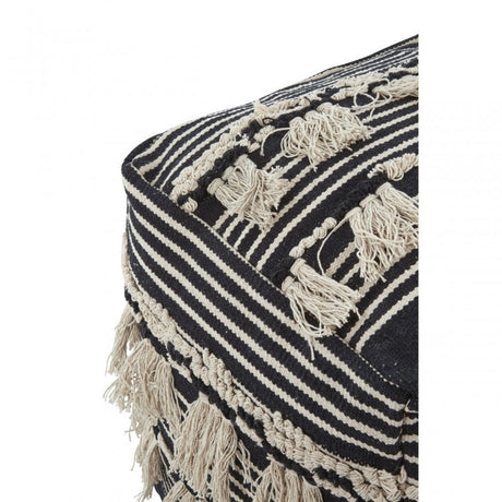 Cefena Black Pouffe, Black