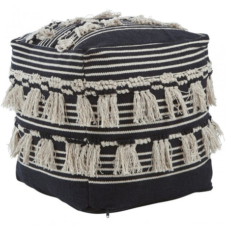 Cefena Black Pouffe, Black