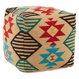 Cefena Assorted Colours Pouffe, Multi-Coloured