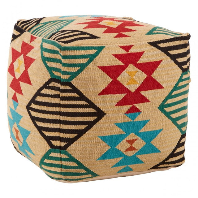 Cefena Assorted Colours Pouffe, Multi-Coloured