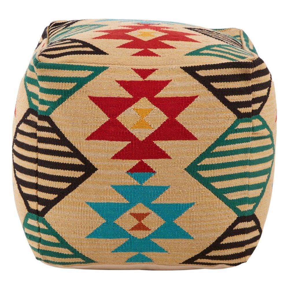 Cefena Assorted Colours Pouffe, Multi-Coloured