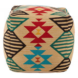 Cefena Assorted Colours Pouffe, Multi-Coloured