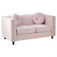 Farah 2 Seat Pink Velvet Sofa, Pink