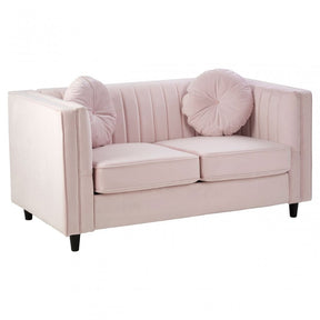 Farah 2 Seat Pink Velvet Sofa, Pink