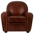 Victor Coffee Leather Classic Armchair, Brown