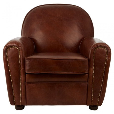 Victor Coffee Leather Classic Armchair, Brown