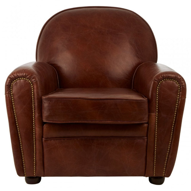 Victor Coffee Leather Classic Armchair, Brown