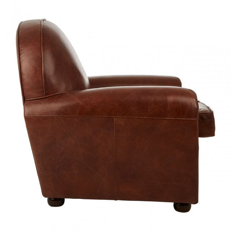 Victor Coffee Leather Classic Armchair, Brown